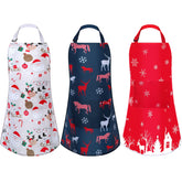 Delantal Janmercy para niños con diseño de alce, bolsillos prácticos para hornear.