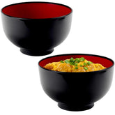 JapanBargain cuenco ramen plástico negro y rojo lacado, ideal para servir ramen abundante