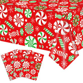 Mantel navideño JarThenaAMCS con copos de nieve para mesa festiva.