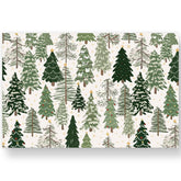 Manteles JarThenaAMCS con pinos navideños para decorar y proteger la mesa.