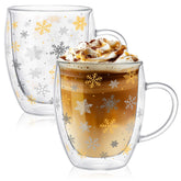 JarThenaAMCS tazas de doble pared 12 oz con diseño dorado y plateado para bebidas calientes