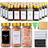 Frascos JARXSUN con tapas doradas para especias, fáciles de identificar y almacenar