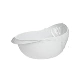 Jawyem colador de arroz plástico blanco, ideal para escurrir sin goteo.