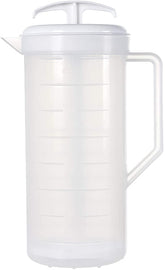 JBK Pottery jarra de mezcla 2 cuartos blanca con empuje inteligente para batidos suaves.