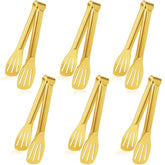 Tenazas para servir JCREN, dorado, seis unidades, ideal para buffets.