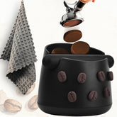 JDHAVMOS Coffee Knock Box visto de frente, diseño elegante para espresso y limpieza rápida