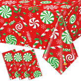 Mantel plástico Jectivs con canela roja, ideal para Navidad