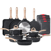 Conjunto JEETEE de ollas y sartenes para cocinar de forma más limpia y eficiente.