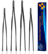 Pinzas JETKONG 12 pulgadas negro, manejo seguro para la cocina.