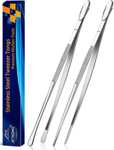 Pinzas JetKong de 14 pulgadas, acero inoxidable, ideales para manejo seguro de alimentos.