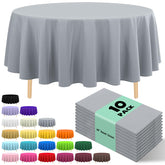 JHDZDHY mantel plástico desechable 84 pulgadas redondo, ideal para fiestas limpias y rápidas.