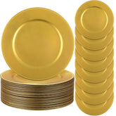 Plato cargador con cuentas doradas Jinei en primer plano, ideal para realzar la mesa