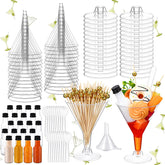 Vasos Jingmore copas martini de 210 ml, transparentes para presentar postres y bebidas con estilo.