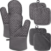 Guantes de horno Jizvxe 500°F para manipulación segura de utensilios calientes