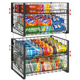 JKsmart organizador de latas de dos niveles para despensa, ahorro de espacio.