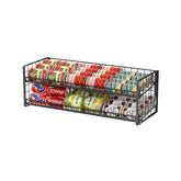 JKsmart organizador-latas dos niveles en despensa facilita acceso rápido a las latas.