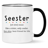 Taza Seester de Jmugmt para la mejor amiga, regalo único.