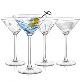 Joeyan martini de cristal con puntos y rayas, ideal para identificar copas en fiestas.