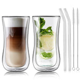 Vaso Joeyan de doble pared, conjunto de dos, diseño estable para bebidas frías o calientes