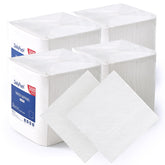 JollyPack servilletas blancas plegadas 6.5x6.5, cobertura para manos y rostro durante comidas.