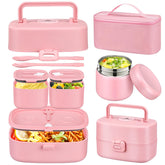 JOOPETALK lonchera bento 3 en 1, ideal para almuerzos escolares y organización diaria.