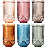 Vaso colorido vintage JOVGANK con arco ondulado, añade elegancia a cualquier mesa