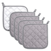 joyhalo manoplas de algodón gris en conjunto de cuatro para manipular platos calientes