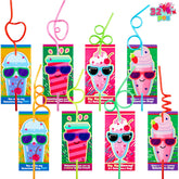 JOYIN 32 pajitas reutilizables con tarjetas, diseño de copa, ideal para distinguir bebidas en fiestas.