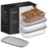 JoyJolt, pan de vidrio rectangular con tapa para hornear y almacenar pan