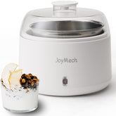 JoyMech Yogurtera compacta en acero inoxidable para uso doméstico cómodo.