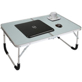 Mesa portátil plegable Jucaifu sobre cama, ideal para trabajar