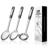 Cuchara ranurada JULIPRO, juego de 3 piezas, ideal para escurrir sin salpicaduras