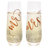 Copas de champán Juvale Sr. y Sra., brindis elegante para bodas