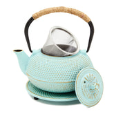 Juvale hervidor de hierro con infusor verde, mantiene el té caliente