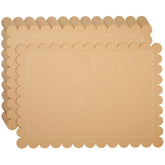Juvale mantel de papel festoneado 10x14 marrón, base elegante y fácil limpieza.