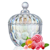 Kanpura jarrón dulces de vidrio con tapa, diseño elegante para la mesa.