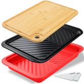 KAQAHIDO bandejas en bambú para crudo y marinado, higiene asegurada