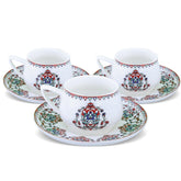 KARACA Nakkas tazas de café turco 3.3 oz en porcelana blanca para un sorbo elegante