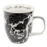 Taza Karma Regalos Boho con sirena, ideal para café matutino.