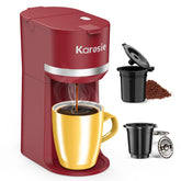 Karosie cafetera de una porción compatible con K-Cup y café molido para mayor flexibilidad.