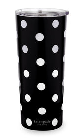 kate spade new york taza inoxidable, diseño punto elegante para uso diario.