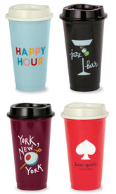 kate spade new york vaso reutilizable de café 473 ml con tapa para llevar