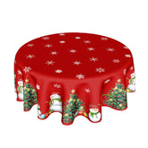 Mantel Kawani navidad redondo 60 pulgadas con arboles y regalos, ideal para decorar la mesa.