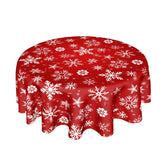 Mantel Kawani navideño redondo de 60 pulgadas sobre mesa para cenas festivas.