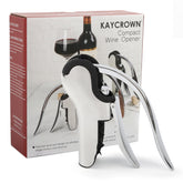 Kaycrown abridor de vino con palanca vertical y cortador integrado, facilita abrir botellas sin esfuerzo.