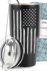 KEDRIAN Tumbler Bandera EEUU 30oz para viajes y orgullo patriótico.