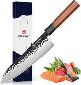 KEEMAKE Gyuto de 8 pulgadas con hoja 440C para corte preciso en casa.