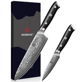 KEEMAKE cuchillo damasco de 8 pulgadas para cuchilla de cocina, cortes precisos