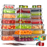 KEMETHY recipientes rectangulares con tapas para conservar frescos los alimentos.