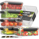 KEMETHY contenedores 1600 ml con tapas para almacenamiento amplio